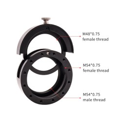 Tiroir de filtre ZWO avec filetages M54x0,75 - Pour filtres montés de 2"