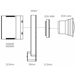 Adaptateur ZWO ASI vers Canon EOS pour EFW 50,8 mm (2")