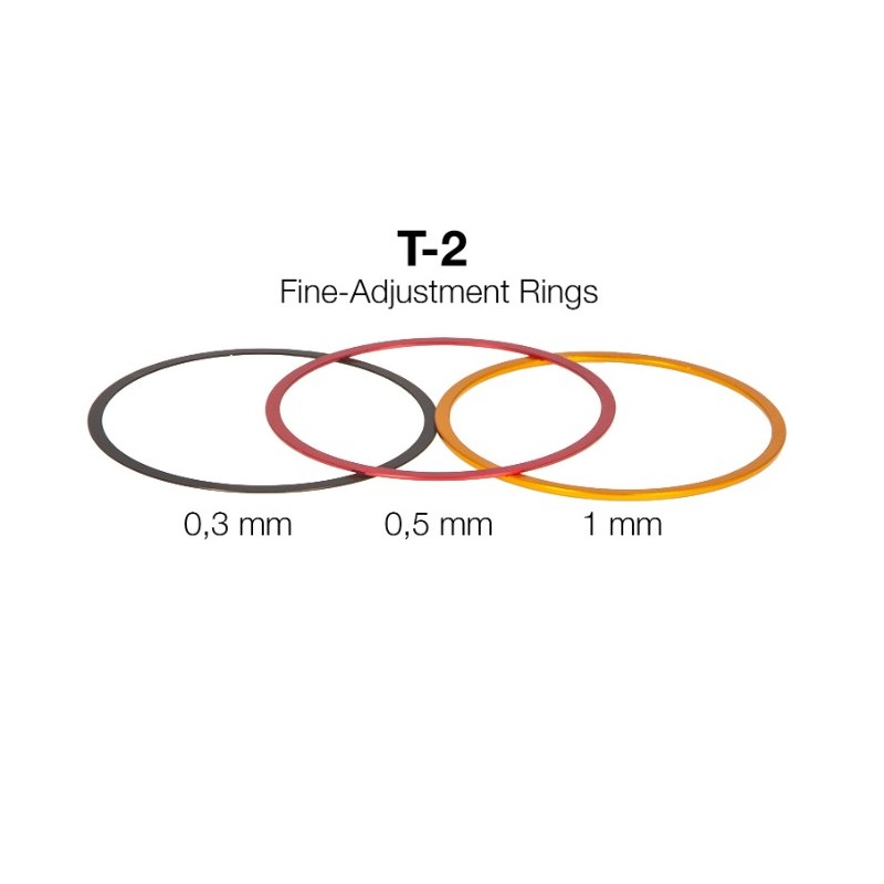 Bagues de réglage fin T-2 (0,3 / 0,5 / 1 mm) - Aluminium